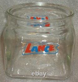 Vintage Nostalgic Lance Cracker Cookie Heavy Glass Counter Jar No LID Lovely Jar