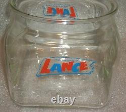 Vintage Nostalgic Lance Cracker Cookie Heavy Glass Counter Jar No LID Lovely Jar