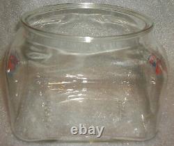 Vintage Nostalgic Lance Cracker Cookie Heavy Glass Counter Jar No LID Lovely Jar