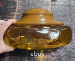 Vintage Obsession Calvin Klein Large Glass Perfume-Bottle Store Display Full New