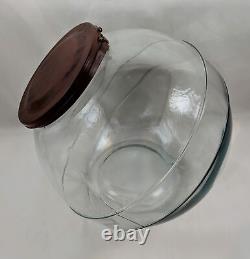 Vintage Old Country Store Candy Glass Display Jar With Raised Middle Section