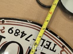 Vintage Optical Shop Glasses Sign Two Piece Rare Porcelain Double Sided