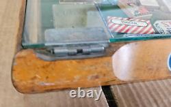 Vintage Original GILLETTE RAZOR BLADES Wood Glass Top Counter Store Display Case