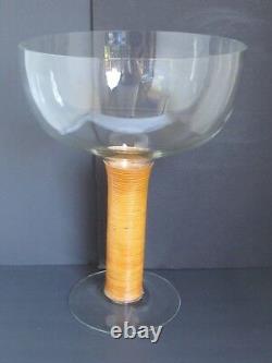 Vintage Oversize Display Champagne Glass with Rattan Wrap around Stem 17