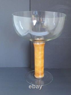Vintage Oversize Display Champagne Glass with Rattan Wrap around Stem 17
