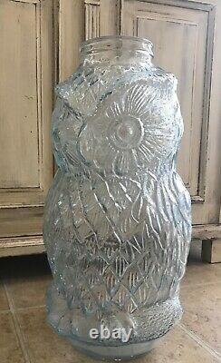 Vintage Owl Jar Glass Container Store Display The Wise Old Owl