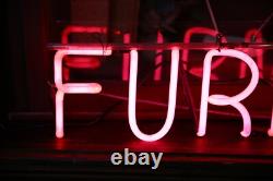 Vintage Pink Neon Sign Furniture Store Display Apothecary Counter Cabinet old