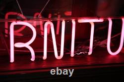 Vintage Pink Neon Sign Furniture Store Display Apothecary Counter Cabinet old