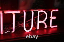 Vintage Pink Neon Sign Furniture Store Display Apothecary Counter Cabinet old