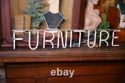 Vintage Pink Neon Sign Furniture Store Display Apothecary Counter Cabinet old