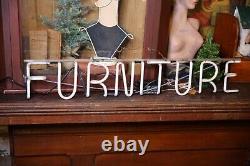 Vintage Pink Neon Sign Furniture Store Display Apothecary Counter Cabinet old