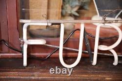 Vintage Pink Neon Sign Furniture Store Display Apothecary Counter Cabinet old