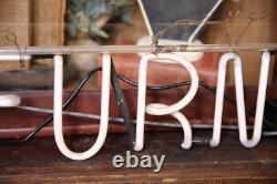 Vintage Pink Neon Sign Furniture Store Display Apothecary Counter Cabinet old