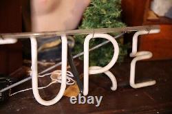 Vintage Pink Neon Sign Furniture Store Display Apothecary Counter Cabinet old