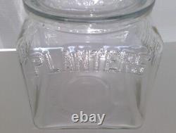 Vintage Planters Peanuts Glass Counter Jar Store Display and Lid Peanut Handle