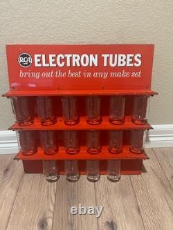Vintage RCA Electron Tubes Metal Glass Jar Advertising Display