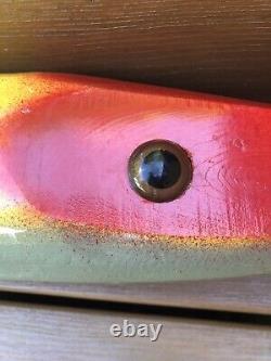 Vintage Rapala Fishing Lure Huge Wood Store Display Hand Crafted Glass Eyes BIG