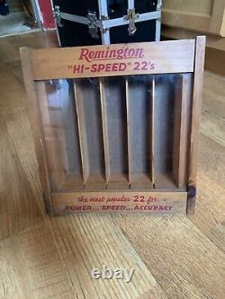 Vintage Remington Dupont Wood & Glass HI-SPEED 22's Display Case