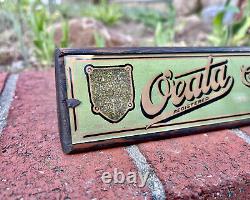 Vintage Reverse Painted Glass Sign Oeata Chocolate Winnipeg Canada Store Display