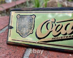 Vintage Reverse Painted Glass Sign Oeata Chocolate Winnipeg Canada Store Display