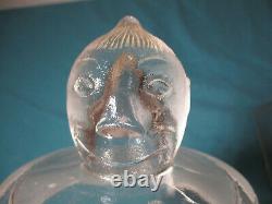 Vintage STORE Glass JAR COLGAN'S TAFFY-TOLU Clown Head Lid GUM Candy # 3132
