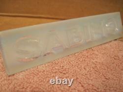 Vintage Sabino Opalesence Art Glass Store Display Sign Dealer Plaque Very Rare