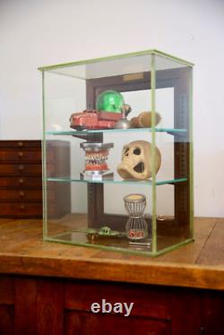Vintage Store Counter Glass wood Display Case Antique Apothecary Cabinet shelf