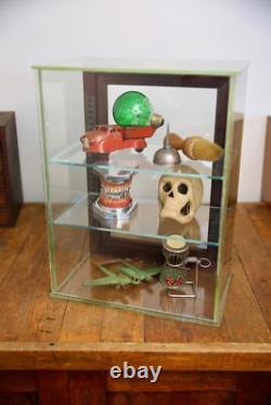 Vintage Store Counter Glass wood Display Case Antique Apothecary Cabinet shelf