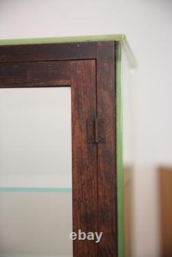 Vintage Store Counter Glass wood Display Case Antique Apothecary Cabinet shelf