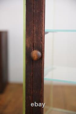 Vintage Store Counter Glass wood Display Case Antique Apothecary Cabinet shelf