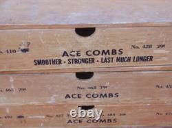 Vintage Store Counter Wood Glass Cabinet Display Case Hard Rubber Ace Comb
