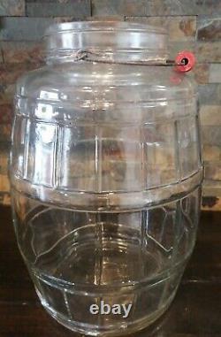 Vintage Store Display Glass Jar-wood Handle 13 Height