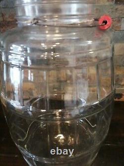 Vintage Store Display Glass Jar-wood Handle 13 Height