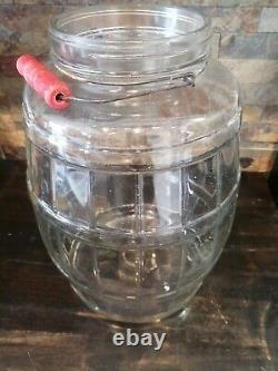 Vintage Store Display Glass Jar-wood Handle 13 Height