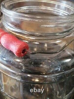 Vintage Store Display Glass Jar-wood Handle 13 Height