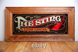 Vintage THE STING Mens Clothing Store Display Mirror sign workwear sanforized
