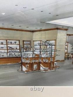 Vintage Tiffany & Co Crystal Glass Displays Artist Rendering of Remodel 24x18