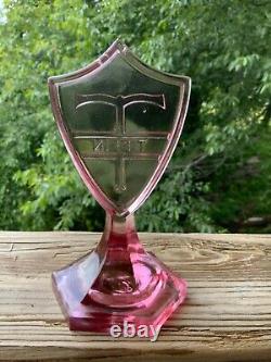 Vintage Tiffin United States Glass Co. Store Shelf Display Sign Pink Glass