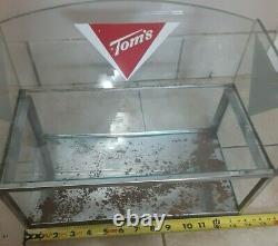 Vintage Tom's Peanuts Glass Counter Top Store Display Rack Shelf