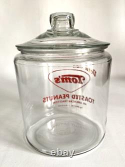 Vintage Tom's Toasted Peanuts Glass Store Counter Display Jar