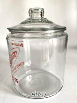 Vintage Tom's Toasted Peanuts Glass Store Counter Display Jar