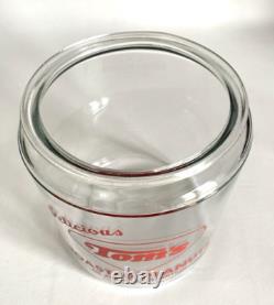 Vintage Tom's Toasted Peanuts Glass Store Counter Display Jar