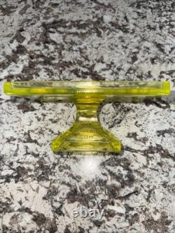 Vintage Vaseline Glass Clarks Teaberry Gum Store Display 1930s Uranium Glass