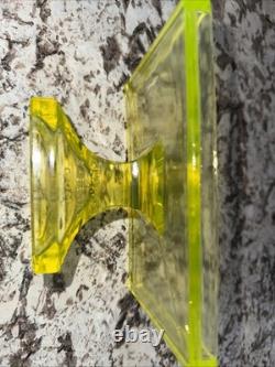 Vintage Vaseline Glass Clarks Teaberry Gum Store Display 1930s Uranium Glass