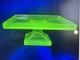 Vintage Vaseline/uranium Clark's Teaberry Gum Glass Display Tray With Original Gum