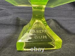 Vintage Vaseline/Uranium Clark's Teaberry Gum Glass Display Tray with Original Gum