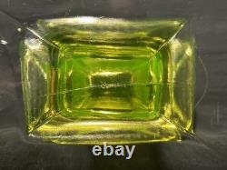 Vintage Vaseline/Uranium Clark's Teaberry Gum Glass Display Tray with Original Gum