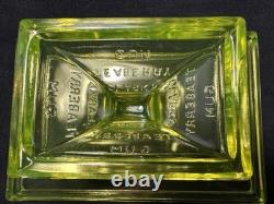 Vintage Vaseline/Uranium Clark's Teaberry Gum Glass Display Tray with Original Gum