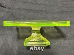 Vintage Vaseline/Uranium Clark's Teaberry Gum Glass Display Tray with Original Gum