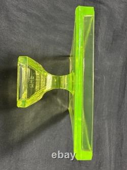 Vintage Vaseline/Uranium Clark's Teaberry Gum Glass Display Tray with Original Gum